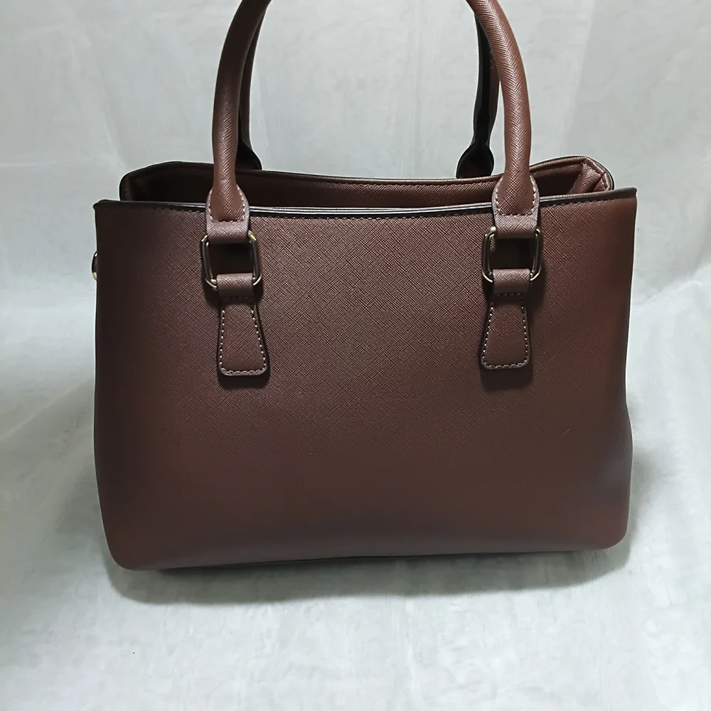 Allyssa Brown Handbag with Paired Pink Patterm Wallet, NWT